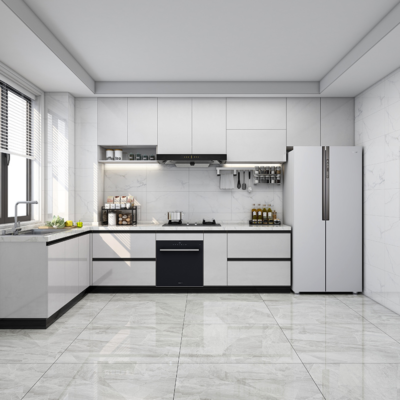 全屋定制北欧现代简约开放式整体厨房柜组组装橱柜制做灶台整体厨柜