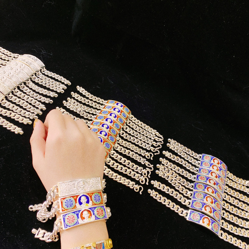 精泰泰默泰国龙婆瑞2561年纯银自身手链男款年轮泰国特色