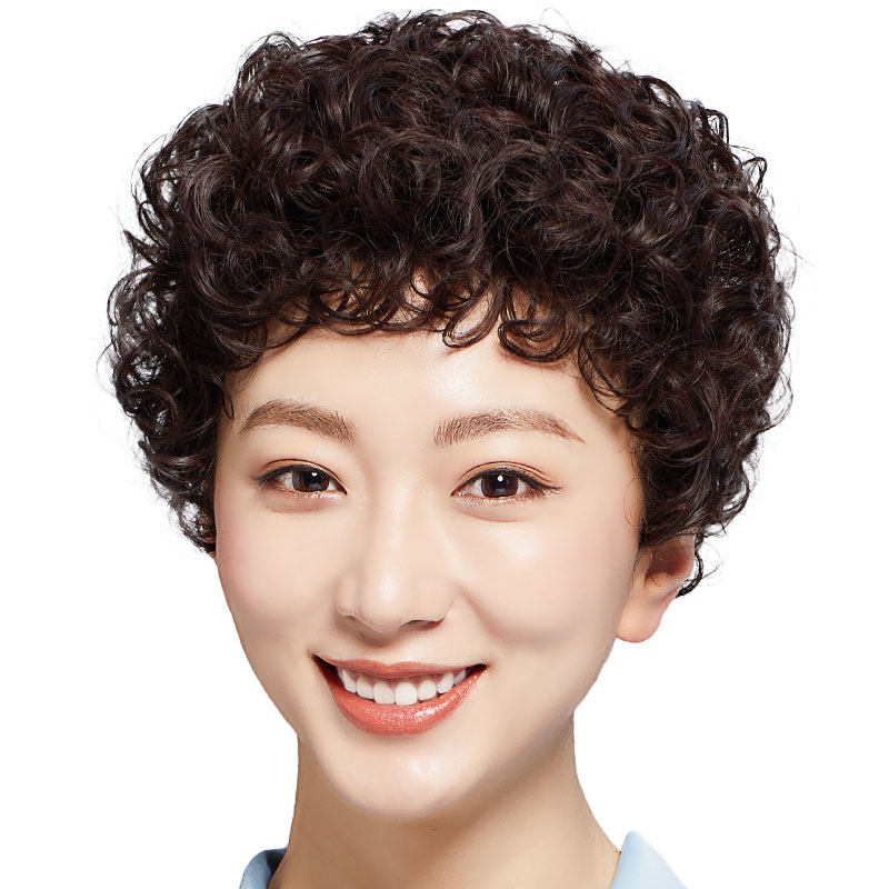 假发头套头发妈妈自然中老年女士短发发套仿真日常整顶假发