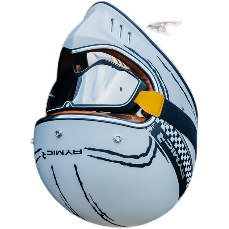 rymic头盔摩托车复古全盔漫步者四季男女哈雷机车摩托车头盔