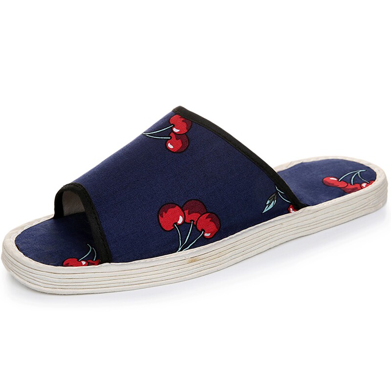 布底拖鞋女夏情侣室内无声木地板布艺手工居家一字拖