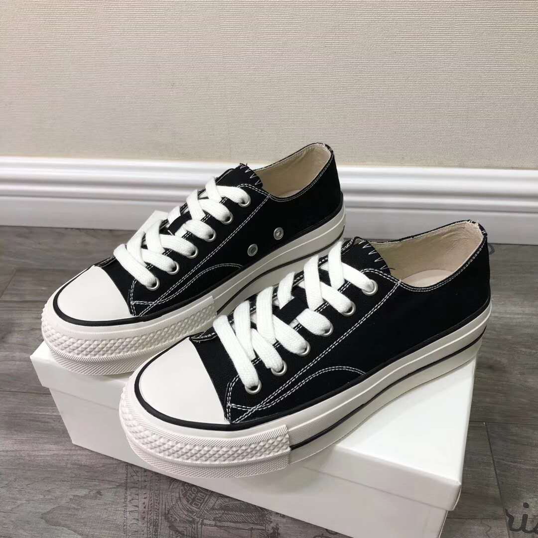 网红女单百搭休闲低帮皮里厚底松糕范儿红帆单鞋