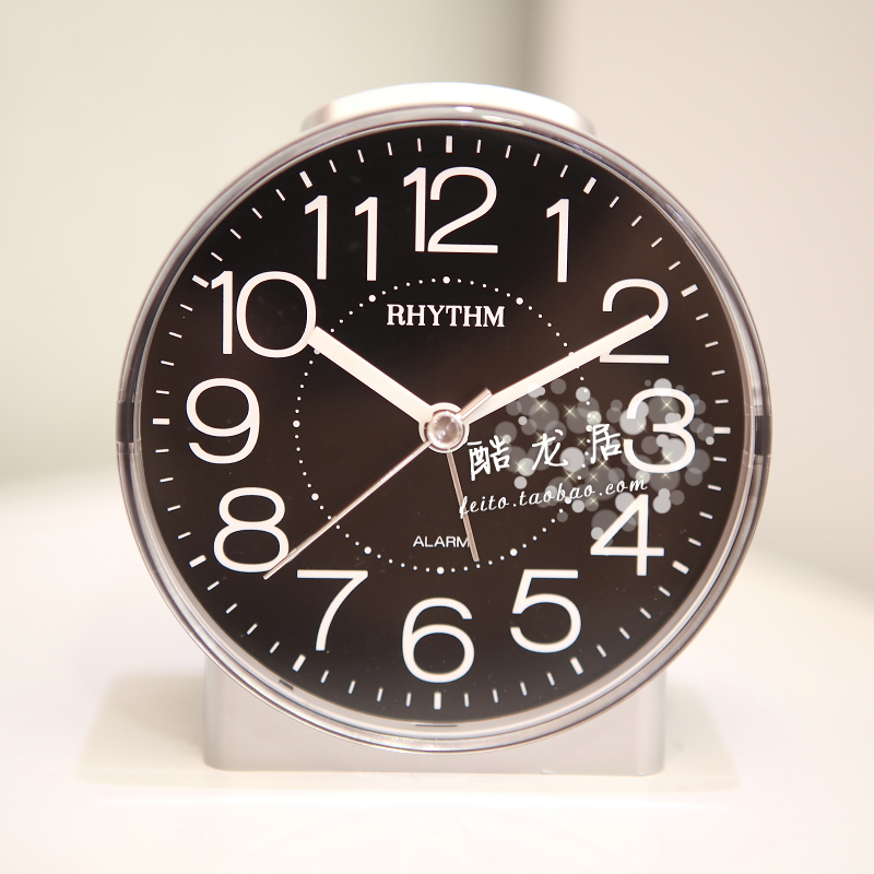 丽声日本rhythm闹钟钟表钟表学学生儿童静音扫秒台钟