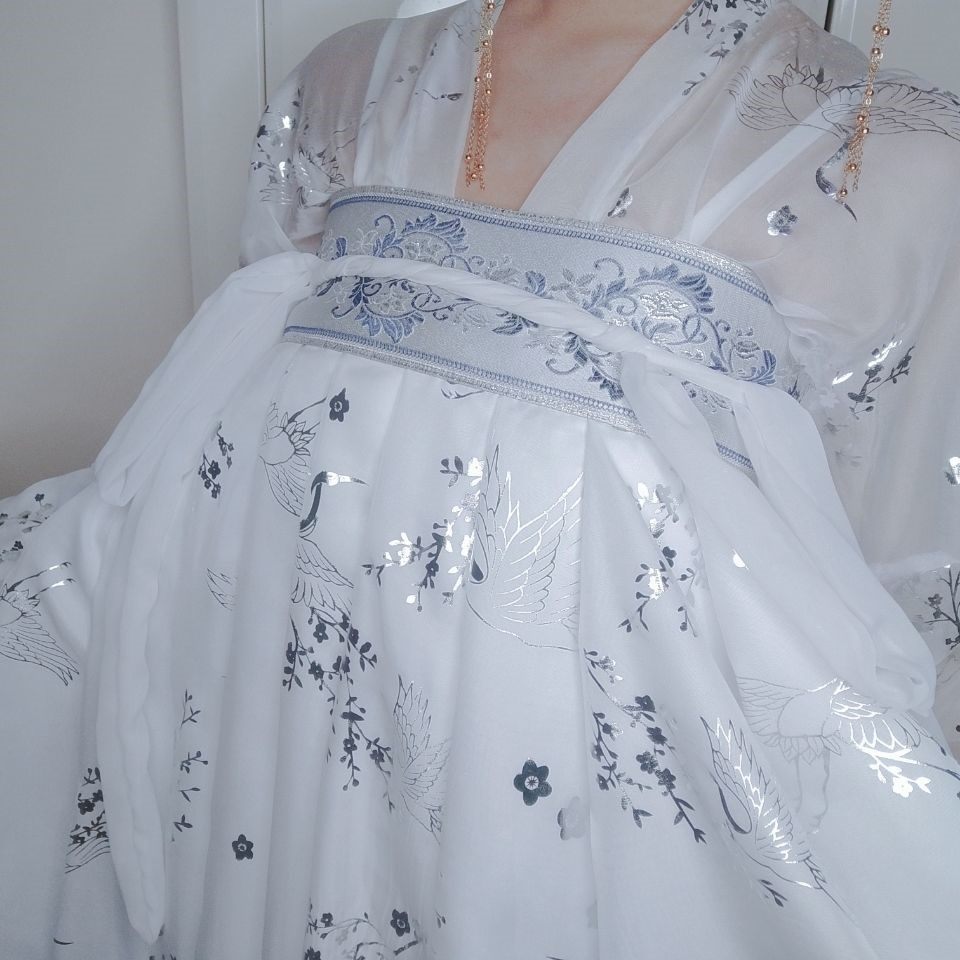 新款古风仙气汉服女云裳梅鹤齐胸襦裙传统中国民族服装