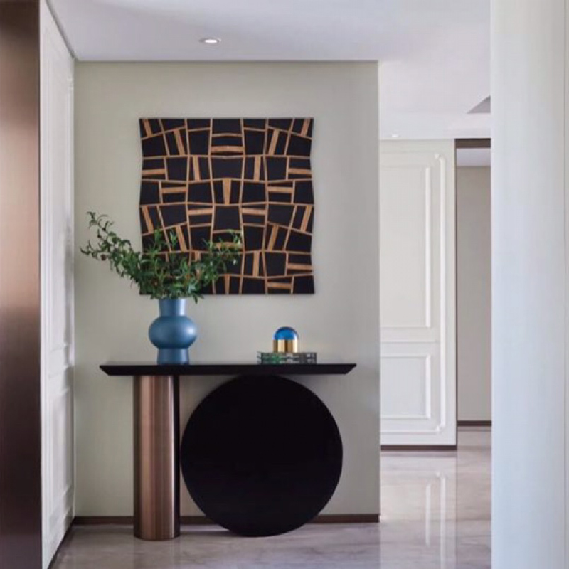 轻奢简约门厅大理石玄关定制入户靠墙端景台餐厅玄关台