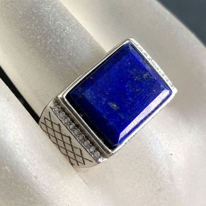 青金金石千蕊天然戒指指环食指中指方戒面男士戒指