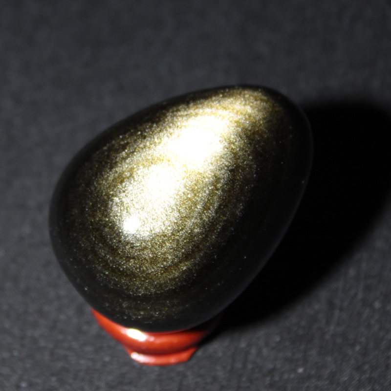 鸡蛋千蕊天然金曜石摆件曜石把玩金光黄光原石摆件