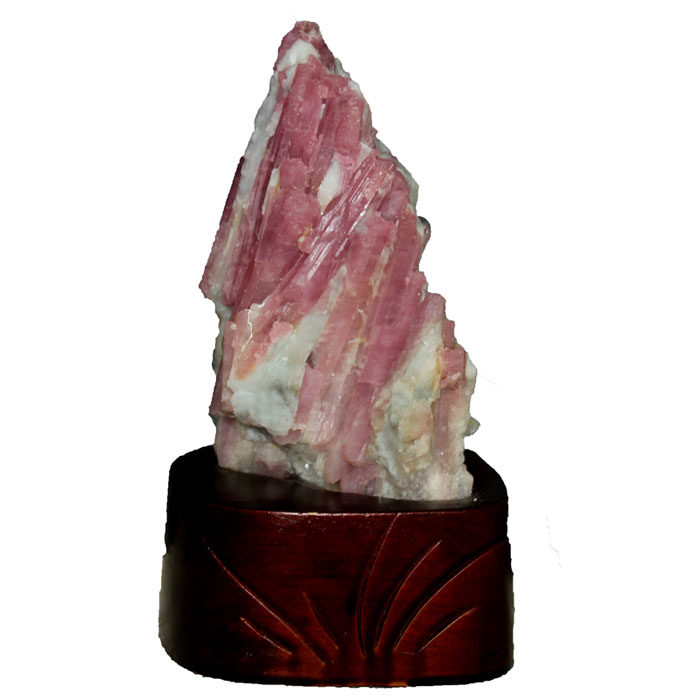 碧玺把玩千蕊天然玫红原石毛料原矿梅花一图摆件