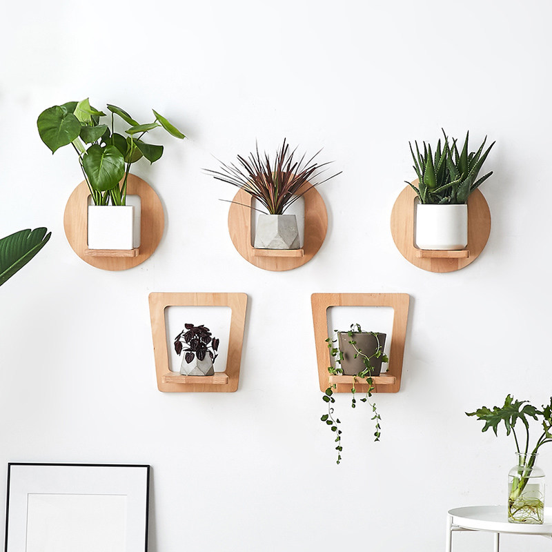 实木壁挂花架胡桃木花盆架墙上置物架客厅盆栽架阳台吊兰植物架子