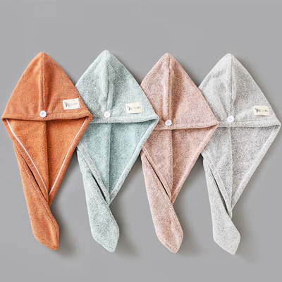 珊瑚绒炭纤维帽女超强吸水速干加厚包头巾头巾不掉毛浴帽浴帽干发帽