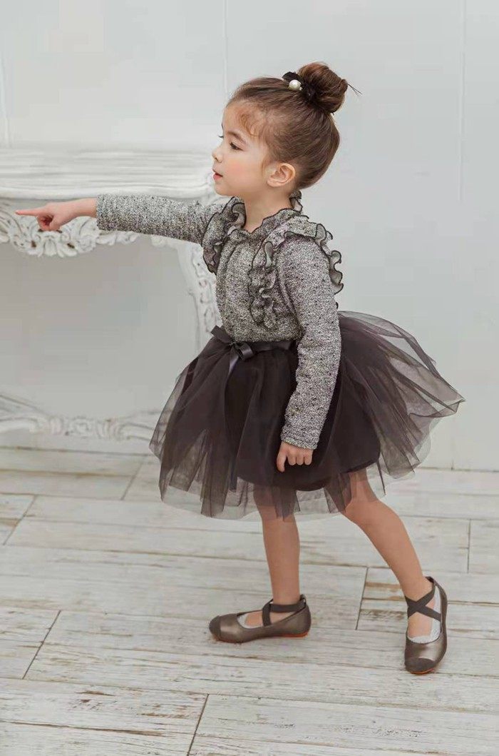 女童连衣裙韩国童装babydoll2021春季宝宝演出小香风木耳连衣裙