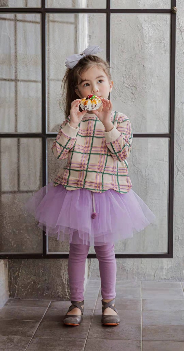 女童长裤韩国童装babydoll2021秋季宝宝百搭网纱蓬蓬裙假两件裙裤