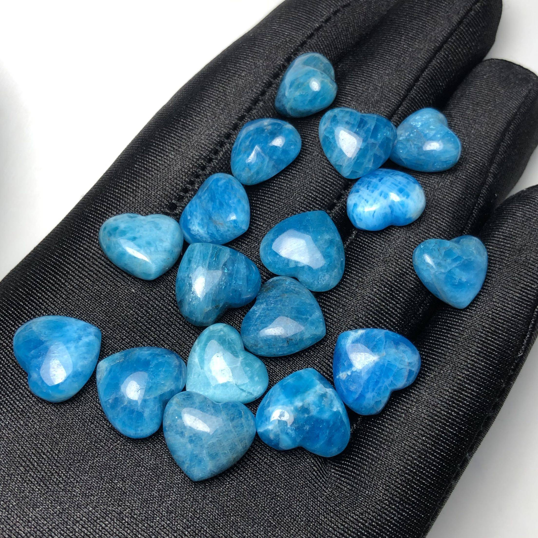 天然蓝磷爱心吊坠裸石diy手链项链耳坠配件项坠