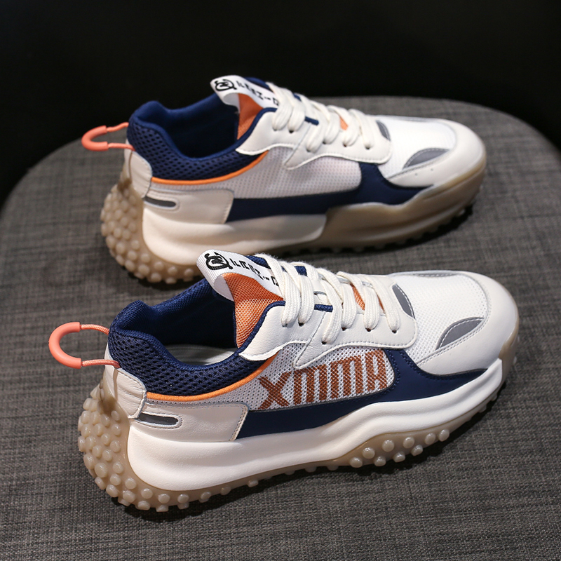 夏季透气男鞋2022新款运动跑步休闲男士网红增高老爹百搭阿甘潮鞋