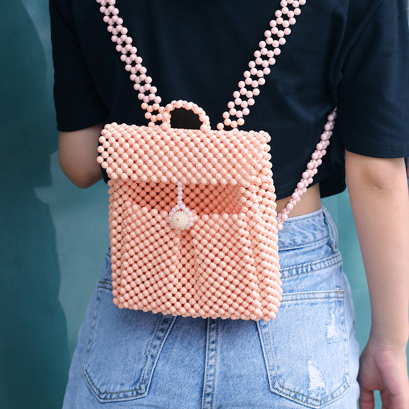 diy串珠手工编制2020新款梦幻梦幻马马卡龙双肩双肩背包