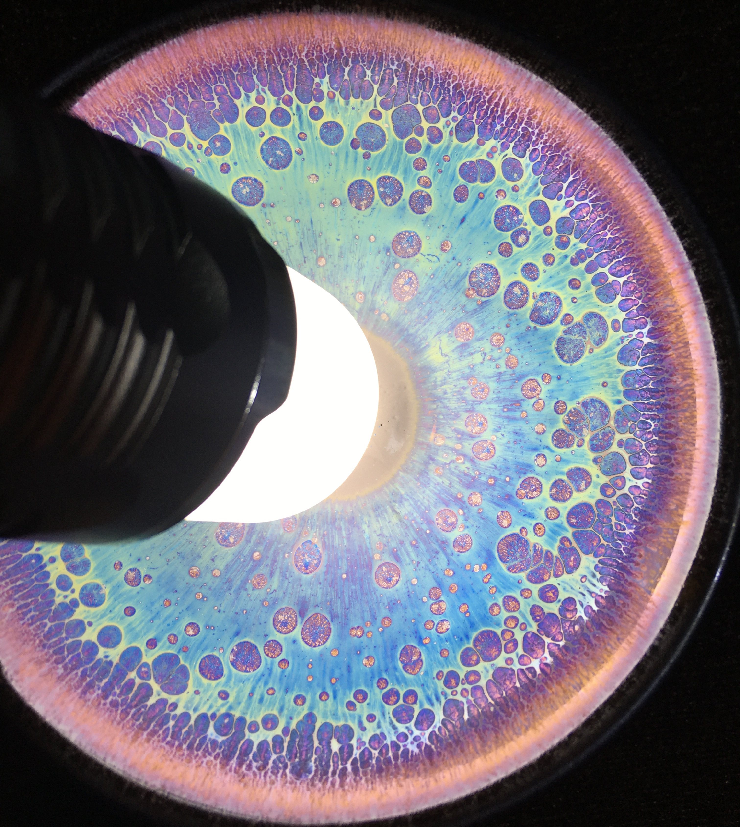 徐祖亮七彩曜变油滴建盏色釉陶瓷中式复古古风茶杯