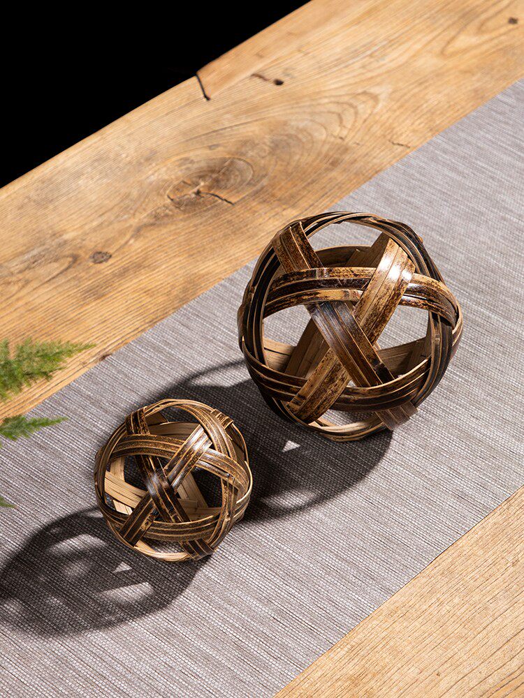 古代天然藤球竹篾绣球道具装饰制作制作工工艺品藤球