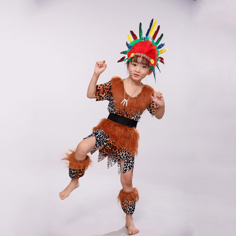 服装非洲印第安人酋长儿童民族服装演出服野人儿童演出服