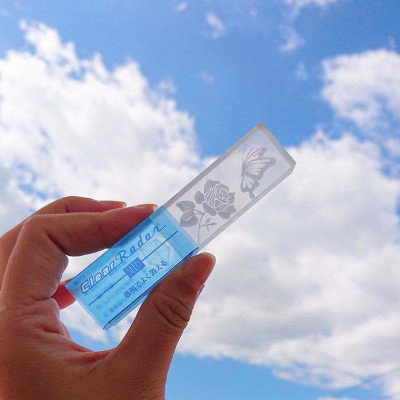 日本seed透明橡皮文具屋大clearradar少屑精准擦除橡皮