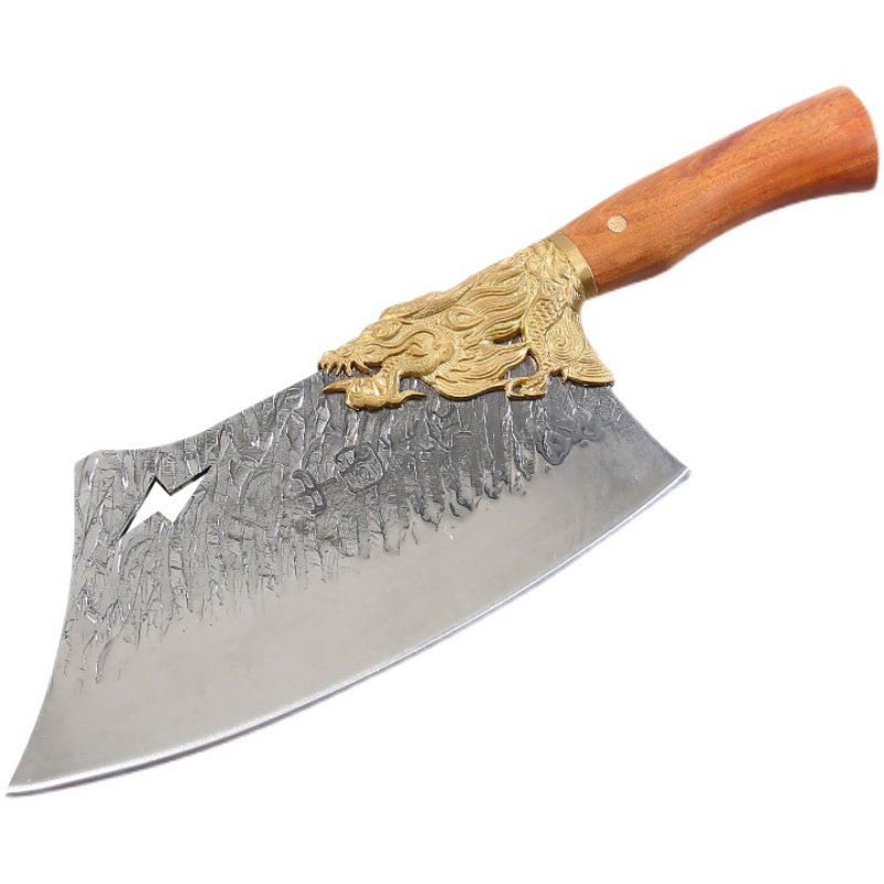 中国中国龙龙泉菜刀正宗手工锻打砍骨刀家用斩切菜刀