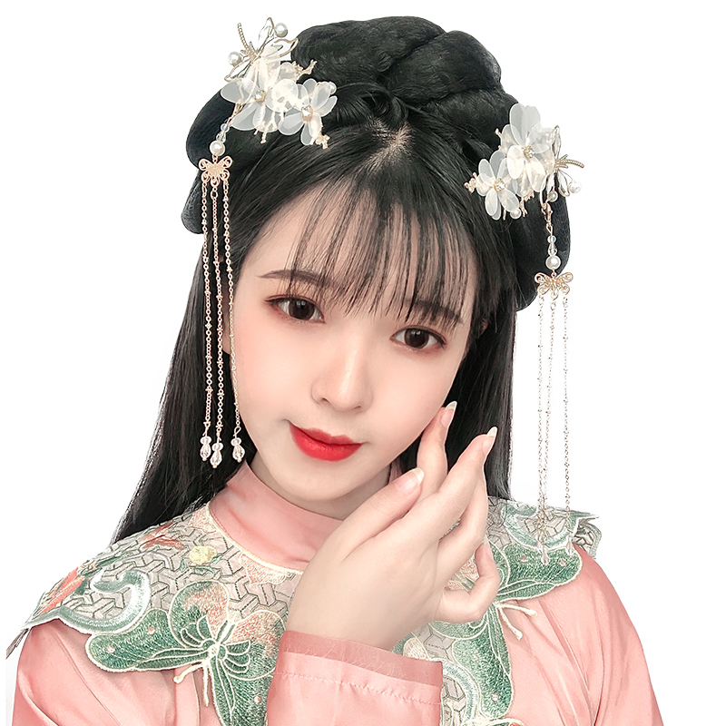 汉服头饰发髻古风懒人假发发包发箍一体麻花发饰