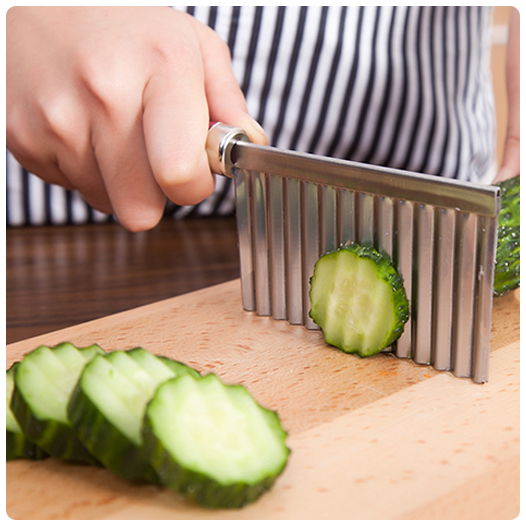 创意波浪形土豆切花刀不锈钢波纹切刀切条薯条多功能多功能切菜器