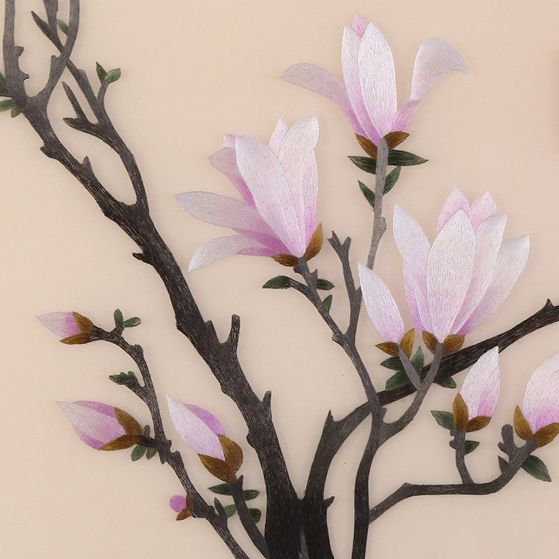 苏绣成品手工刺绣玉兰横款客厅卧室书房装饰苏绣