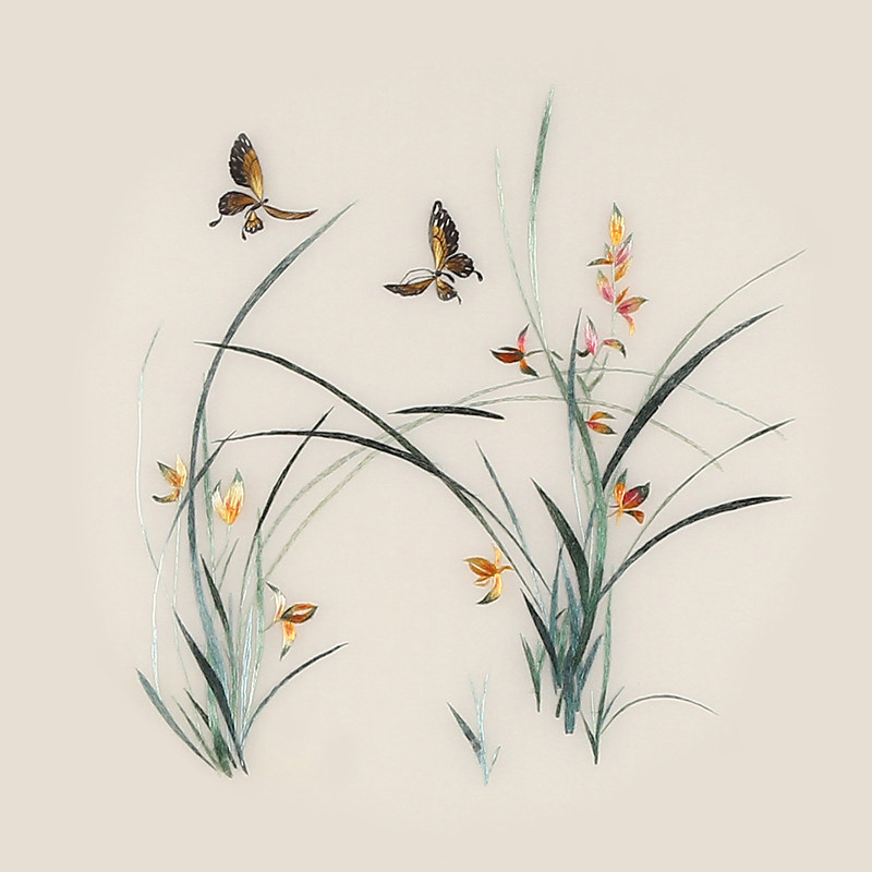 苏绣初学蝴蝶兰花针迹入门简约刺绣包初学材料苏绣