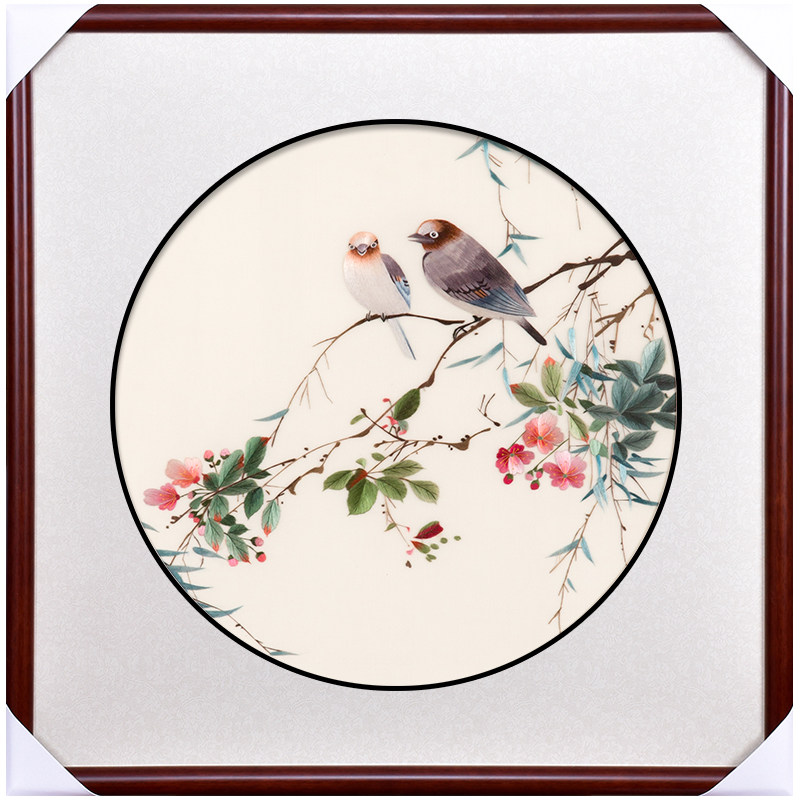 苏绣成品挂画伯龙花鸟客厅卧室玄关餐厅装饰苏绣