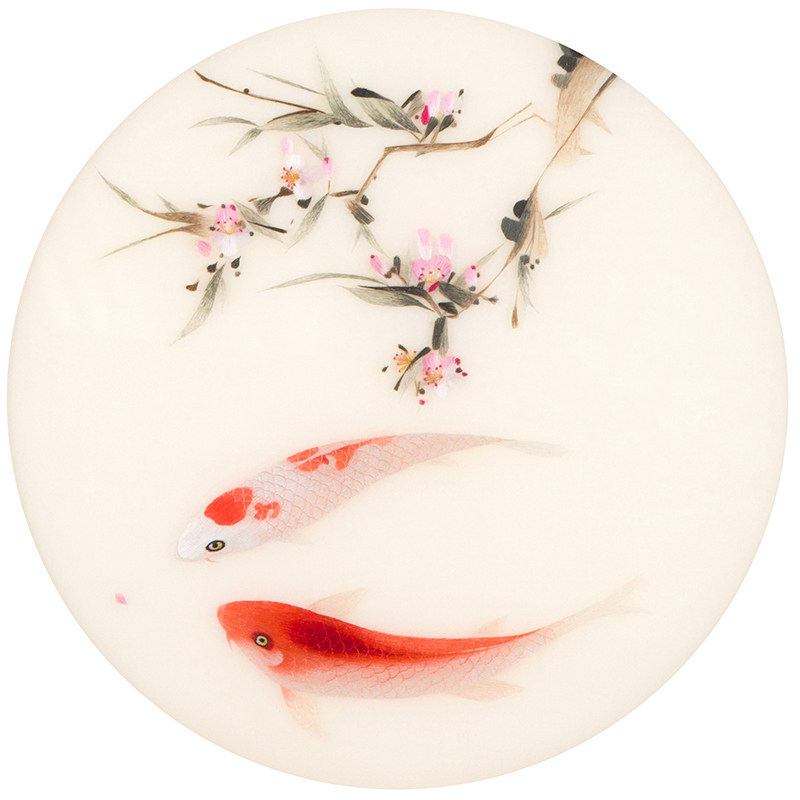 苏绣真丝自己套件荷花鲤鱼刺绣包真丝材料古风苏绣