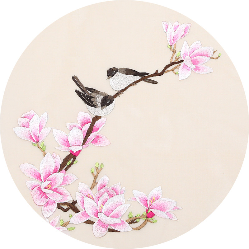 苏绣自己套件花鸟真丝刺绣包真丝材料古风初学苏绣