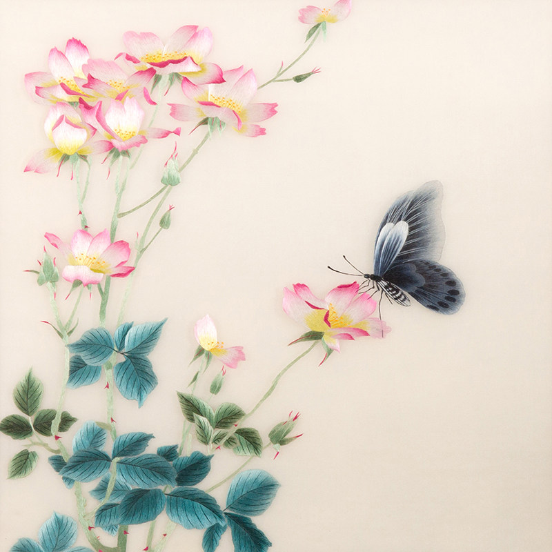 自绣苏绣初学蝴蝶针迹入门古风刺绣包初学材料苏绣