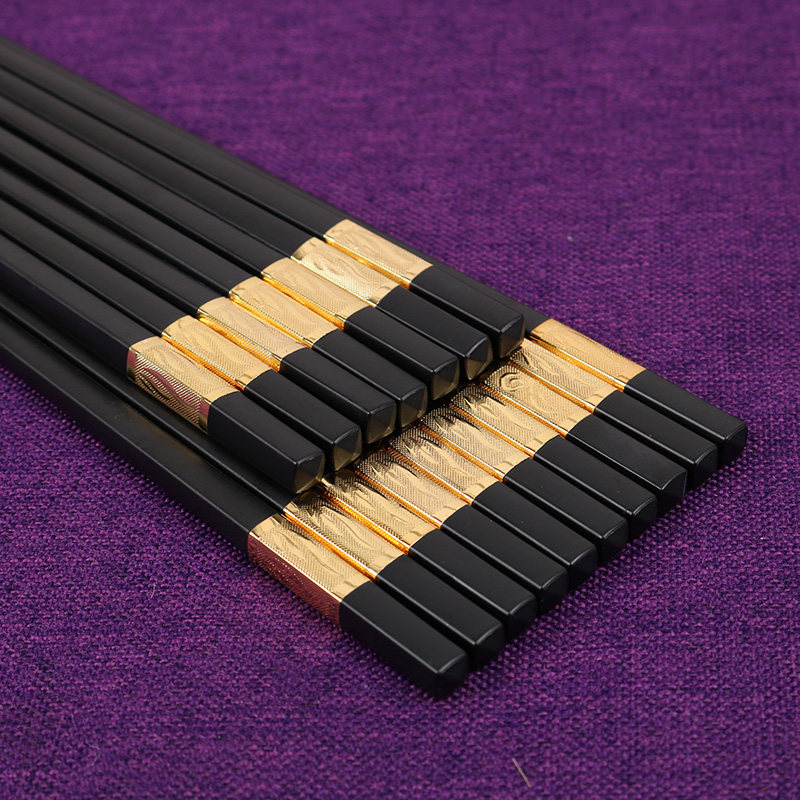 筷子防霉防滑防潮钛金商用耐高温家用金属合金筷子