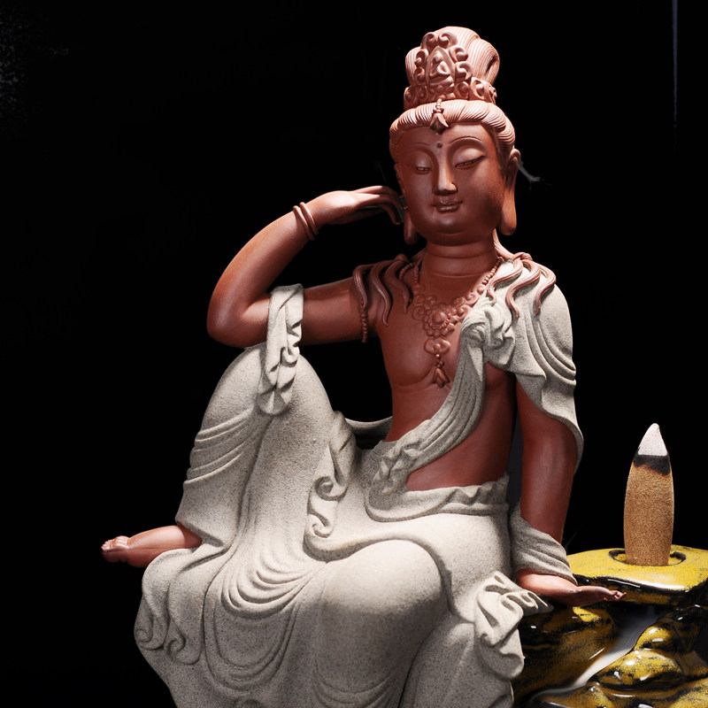 倒流香炉特大号观音香炉高山流水檀香炉供佛香炉香拓陶瓷沉香摆件