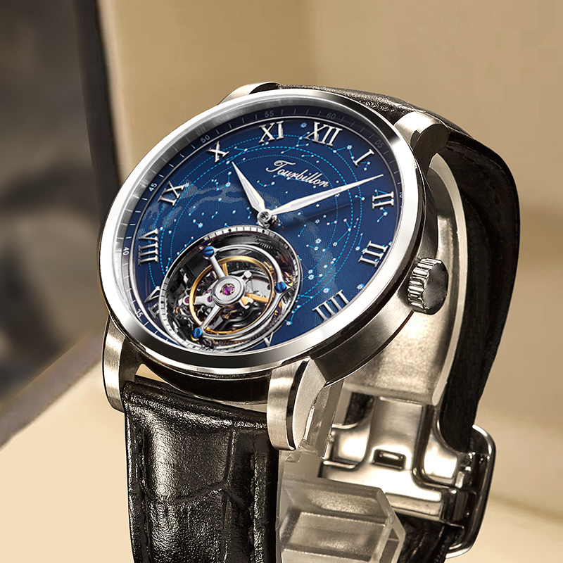 瑞士理查德星空手表男十大品牌全自动机械表镂空陀飞轮米勒男表