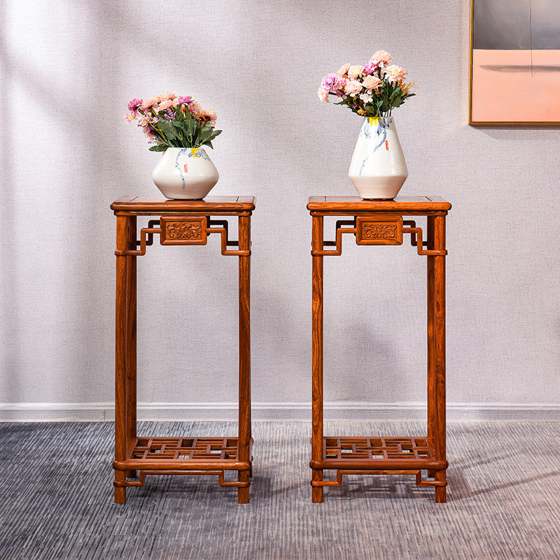 红木花梨花瓶仿古实木落地盆架花架花盆中式花架