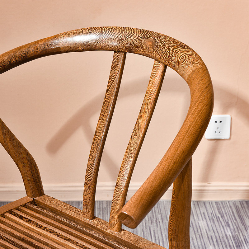 鸡翅木凉椅中式明清古典实木休闲椅背椅家用红木圈椅