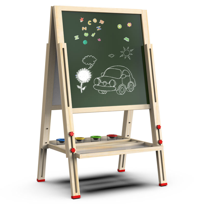 儿童画画板小黑板家用支架式学生宝宝涂鸦写字板双面磁性粉笔画架