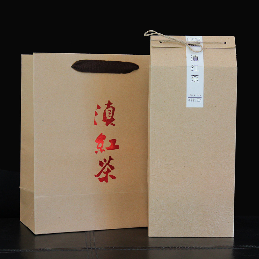 实生茶叶 滇红茶云南凤庆滇红春茶200克理条滇红松针盒装滇红茶