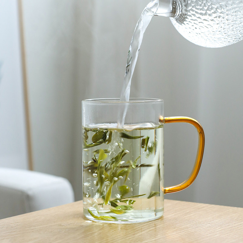 馨玉坊大容量玻璃杯办公室绿茶水杯功夫功夫茶茶具泡茶玻璃杯