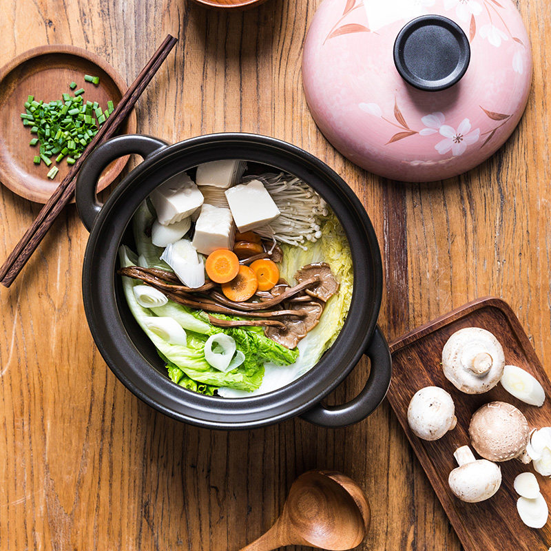 摩登主妇樱花系列炖汤砂锅日式燃气汤锅家用陶瓷熬粥煲汤焖锅炖锅