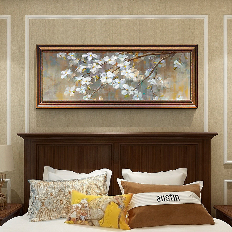 现代现代美美式卧室装饰画主卧床头挂画横幅温馨现代装饰画
