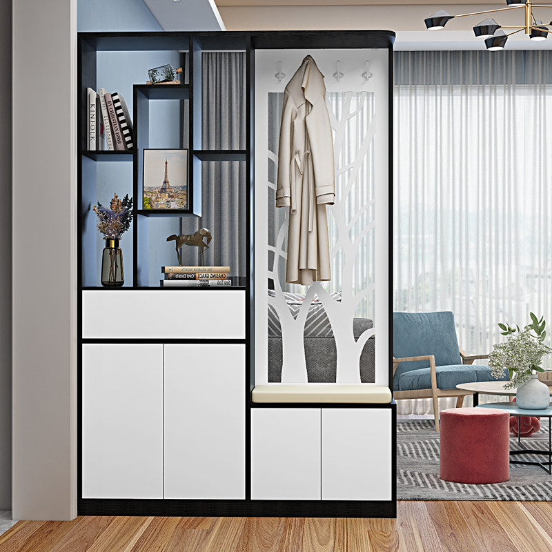 进门玄关鞋柜一体客厅入户屏风隔断简约现代门厅
