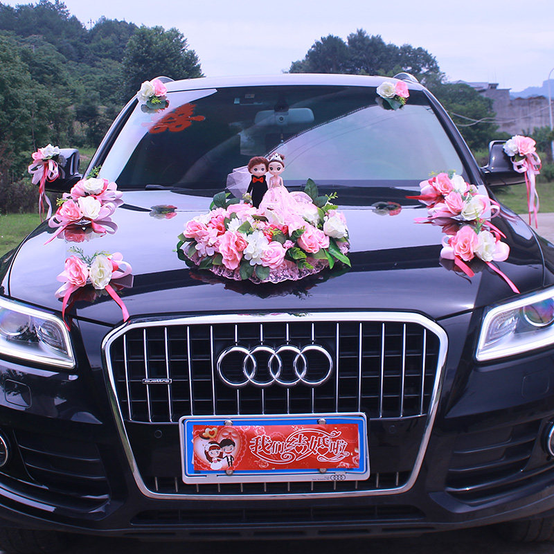 创意主婚车装装饰车头结婚花车拉花车队婚庆拉花