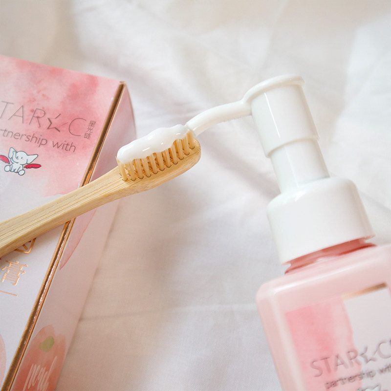 吴昕同款小飞象starc星光链益生菌珍珠牙膏清新口气按压乳液牙膏