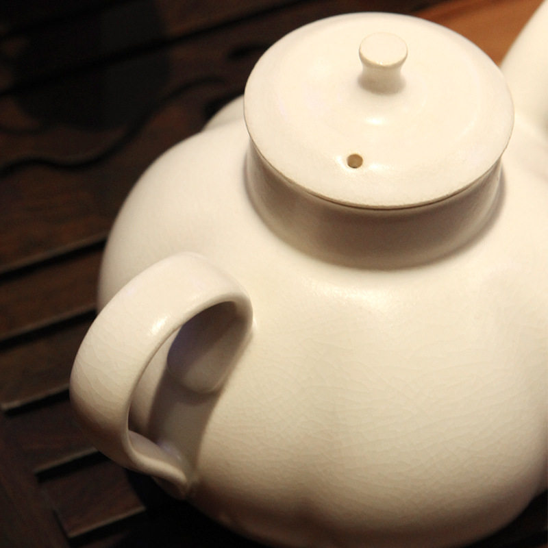 茶壶轩铭景德镇梵山苏打陶瓷白泥开烧水泡茶执壶茶壶