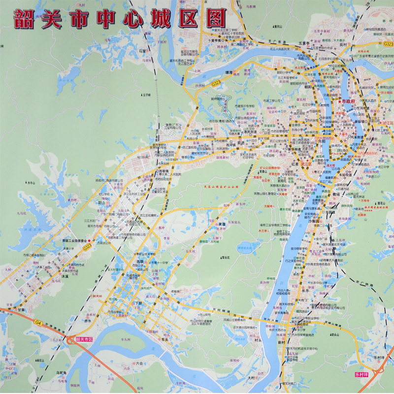 挂图韶关市地图广东省各市市区系列办公家居一般用中国地图