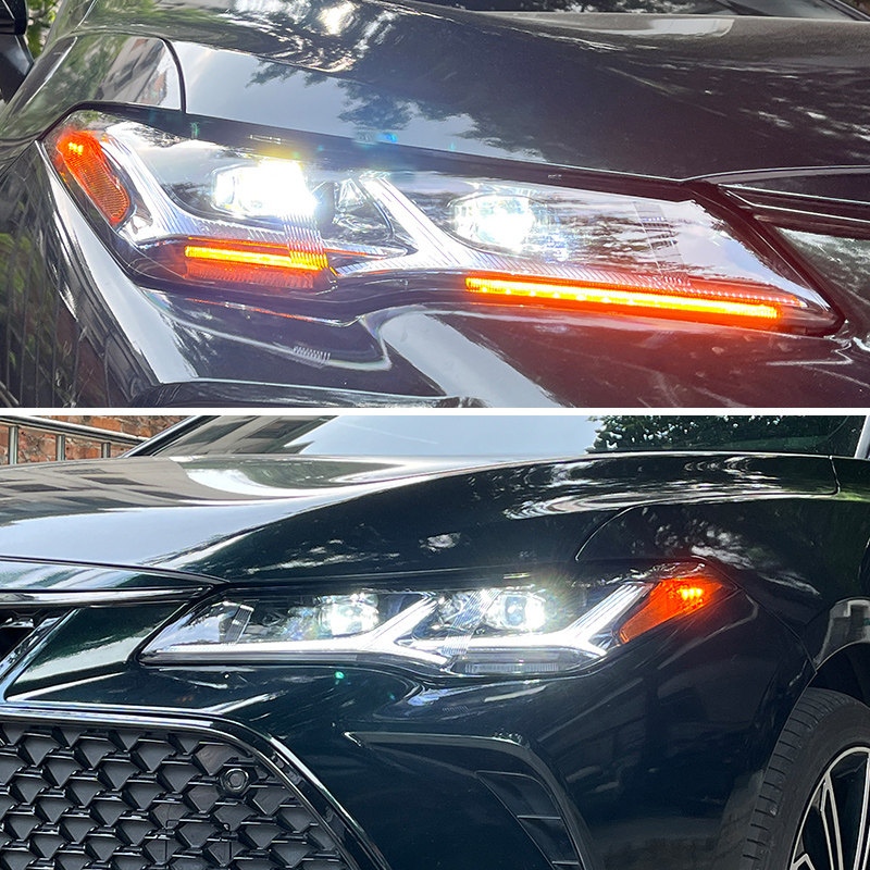 大灯适用1922款丰田亚洲龙总成改装美版鱼骨led大灯总成