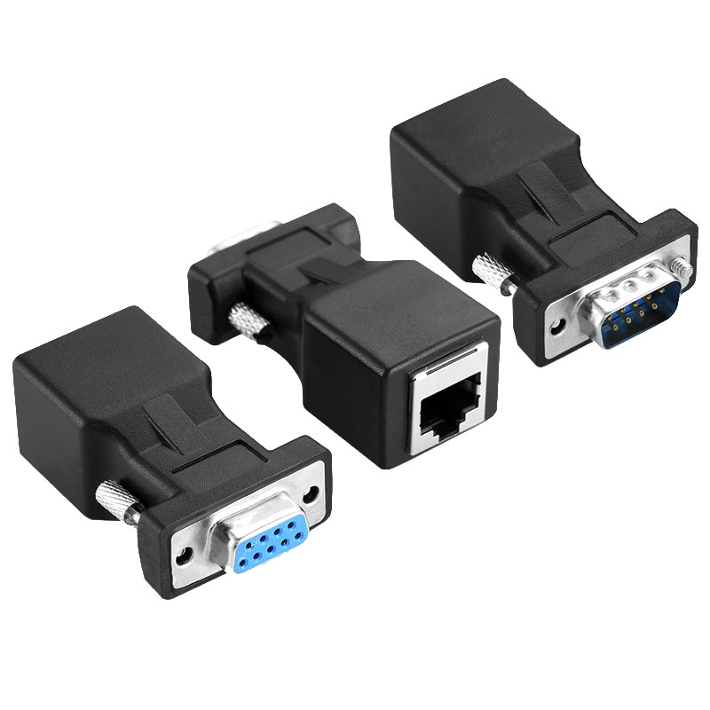 串口db9rj45网口转接器rs232插头母孔转换网线数据线