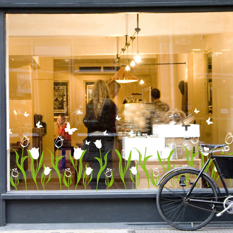 温馨装饰自粘墙贴纸贴画店面店铺橱窗玻璃门贴纸窗户踢脚线墙脚线